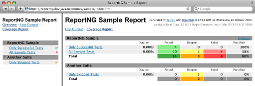 ReportNG HTML output